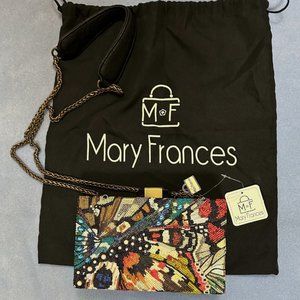 Mary Frances Modern Butterfly Beaded Cross body Handbag